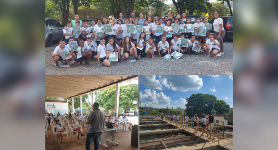 ALUNOS DO 3° ANO DA ESCOLA ESTADUAL BELMIRO BRAGA VISITAM ETA DO BAIRRO JARDIM ALVORADA