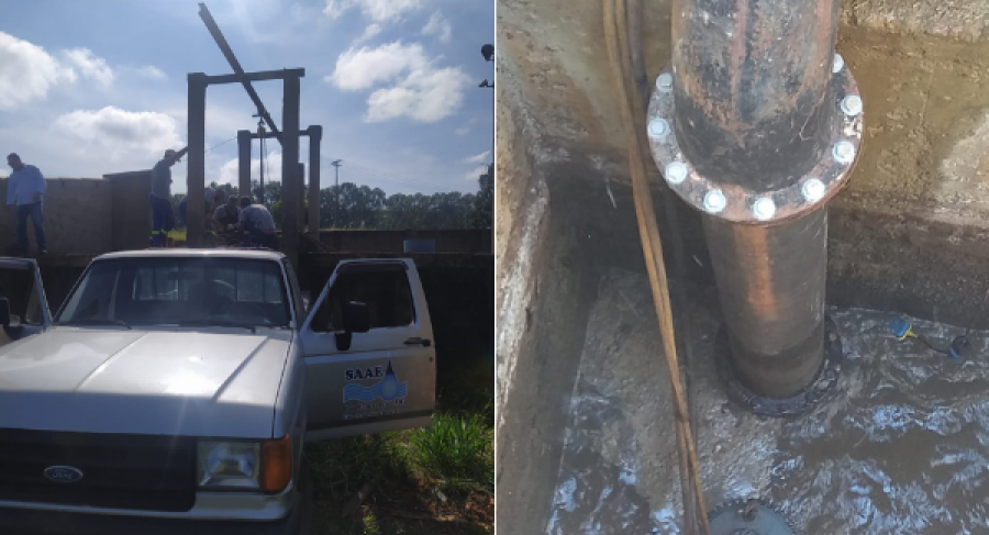 EQUIPE DO SAAE REALIZA INSTALAÇÃO DE MAIS UM CONJUNTO MOTOBOMBA NA ELEVATÓRIA DA ETE